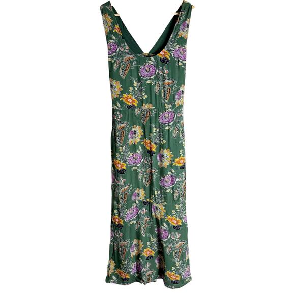 Equipment Everett Eden Green Floral Print Sleeveless Scoop Maxi Dress Size 10 - Picture 6 of 15